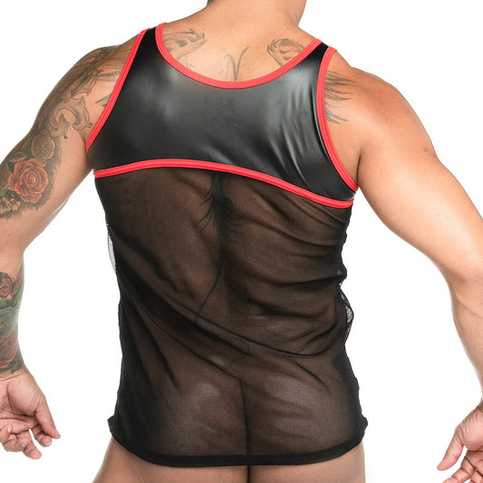 Fetiche Red Tank front view by Gigo Underwear
