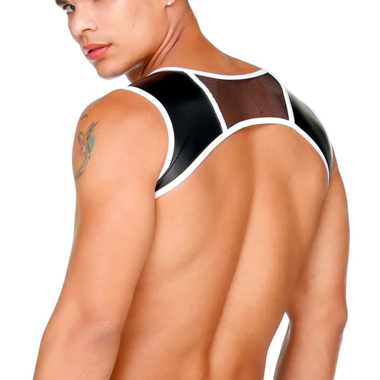 Fetish White Harness front view by Gigo Underwear