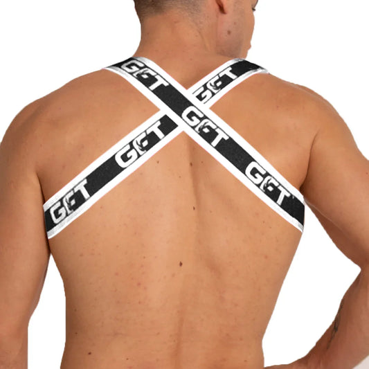 Fetiche White Harness front view by Gigo Underwear