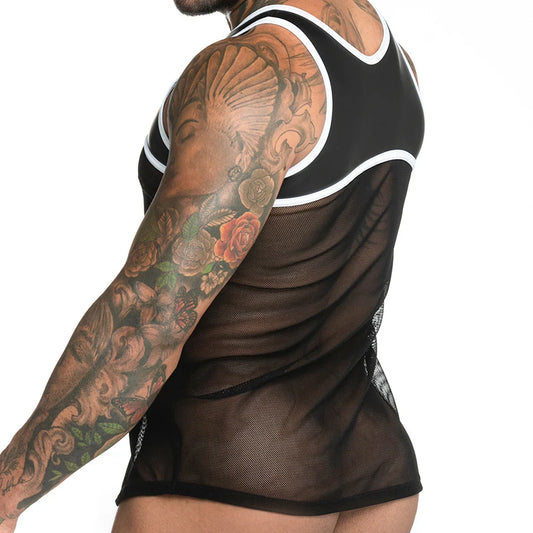 Fetiche White Tank front view by Gigo Underwear