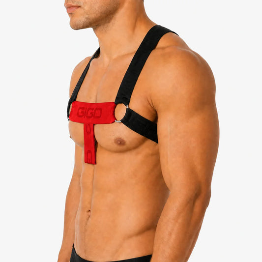 Flux Red Harness front view by Gigo Underwear