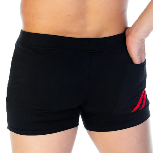 Forever Black Red Short front view by Gigo Underwear