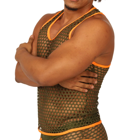 Fresh Orange Tank front view by Gigo Underwear