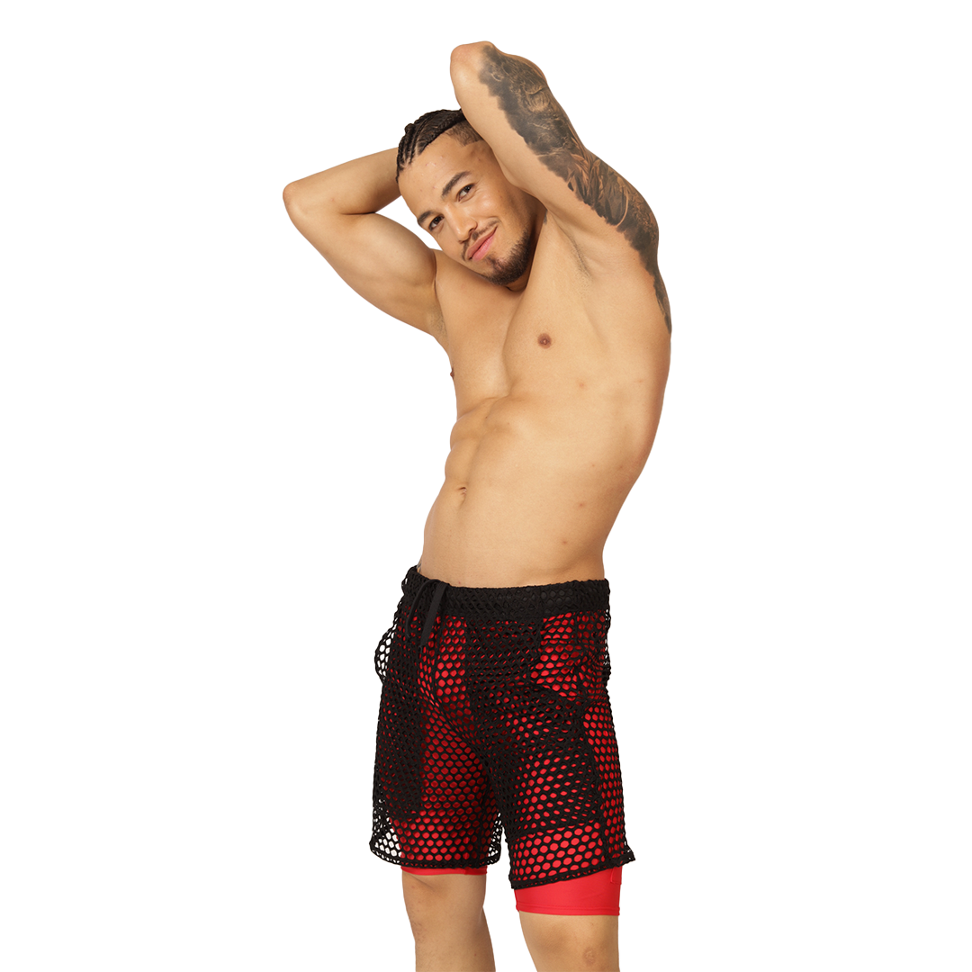 FRESH RED SHORT - Bold Men's Brief with Contrasting Waistband