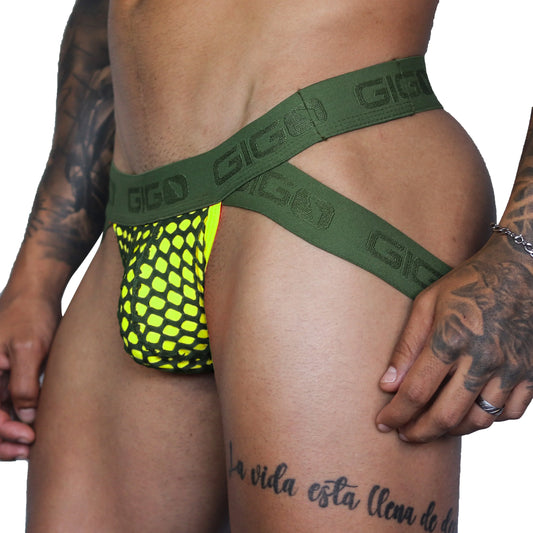 Fresh Yellow Jockstrap front view by Gigo Underwear