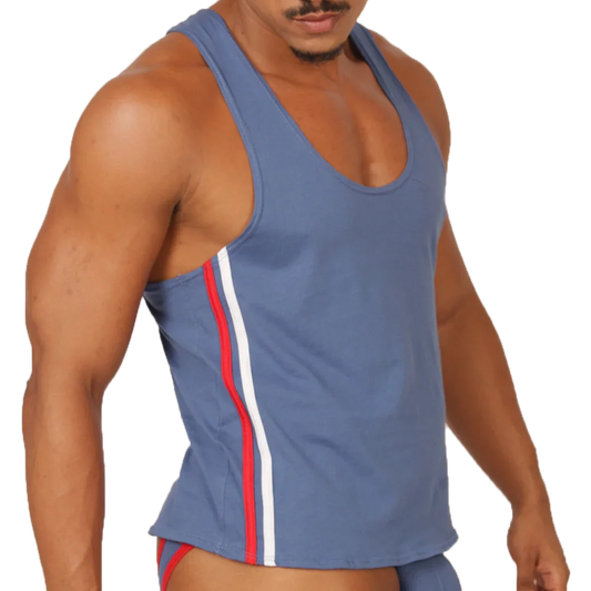 Garoto Blue Tank front view by Gigo Underwear