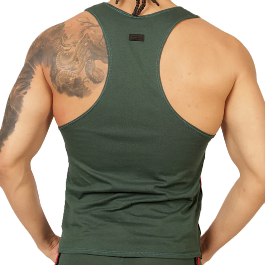Garoto Green Tank front view by Gigo Underwear