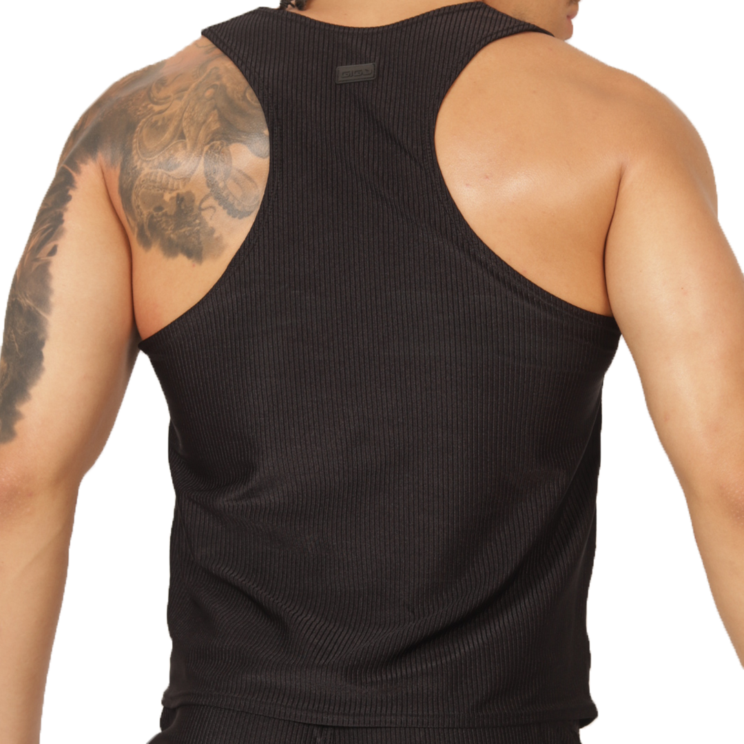 GLOW BLACK TANK - Gigo Underwear & MensWear