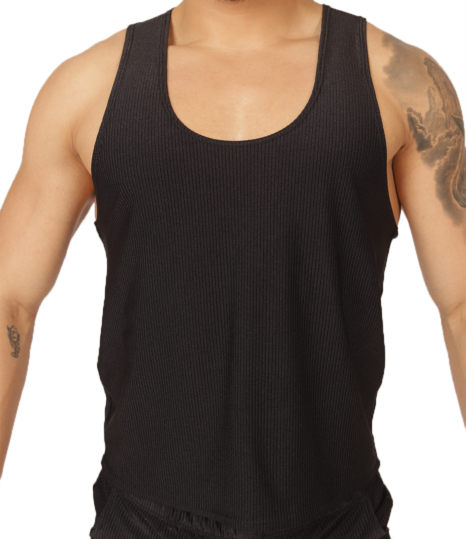 GLOW BLACK TANK - Gigo Underwear & MensWear