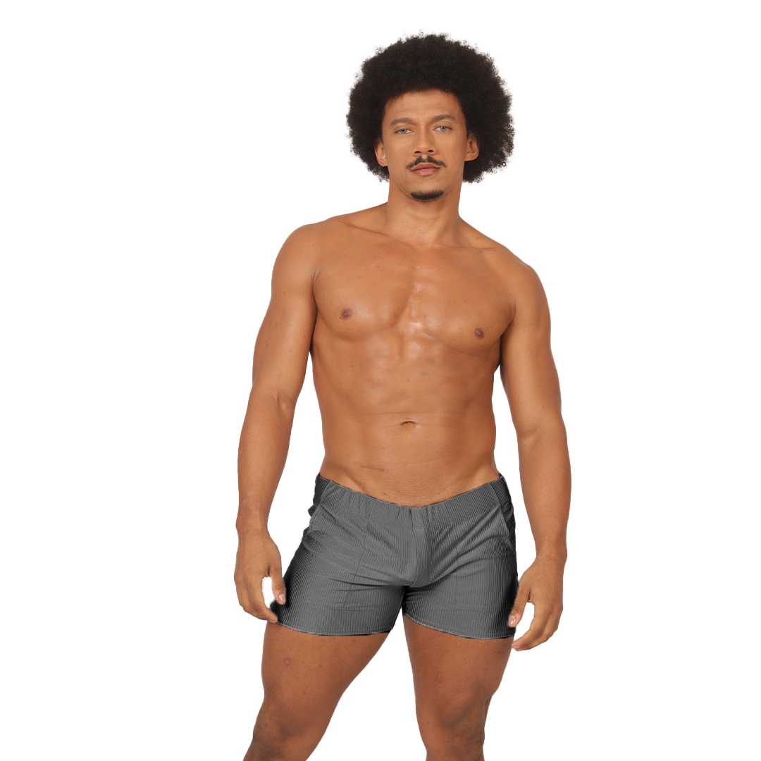 GLOW GRAY SHORT - Men's Fetish Bodywear with Sexy Details