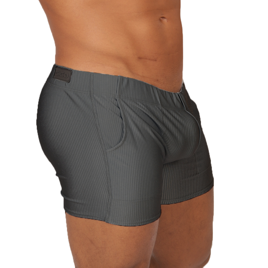 GLOW GRAY SHORT - Men's Fetish Bodywear with Sexy Details