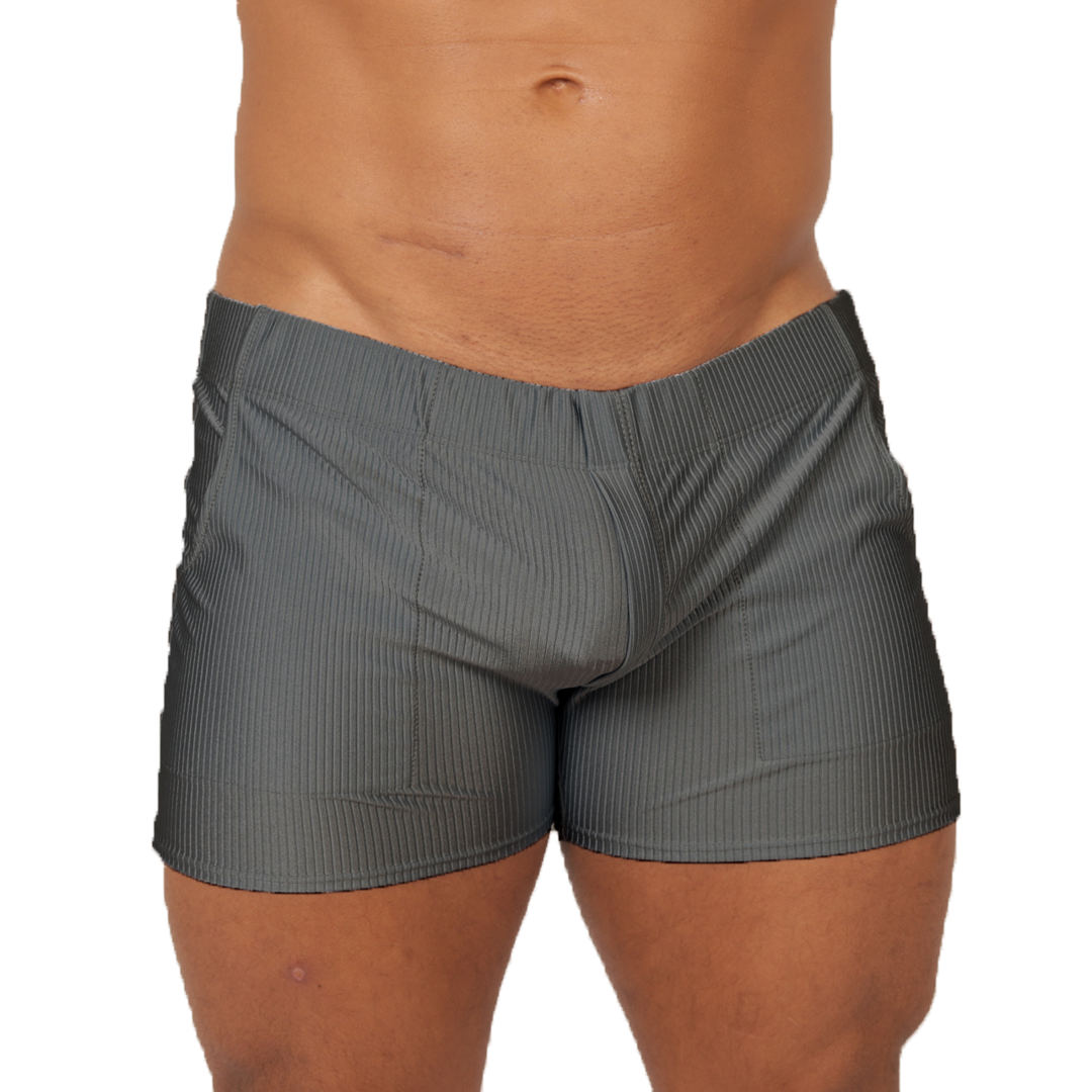 GLOW GRAY SHORT - Men's Fetish Bodywear with Sexy Details