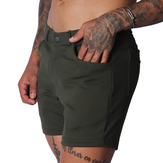 Sunday Green Short front view by Gigo Underwear
