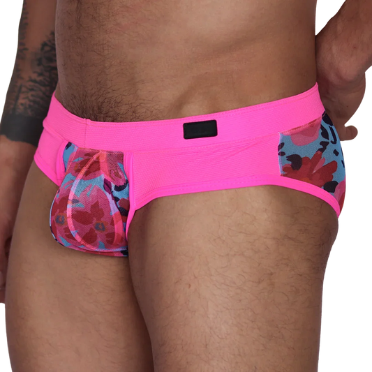 Garden Fuchsia Brief front view by Gigo Underwear