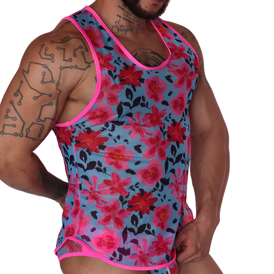Garden Fuchsia Tank front view by Gigo Underwear