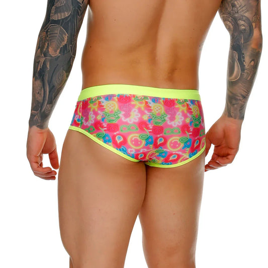 Happy Swim Trunk front view by Gigo Underwear
