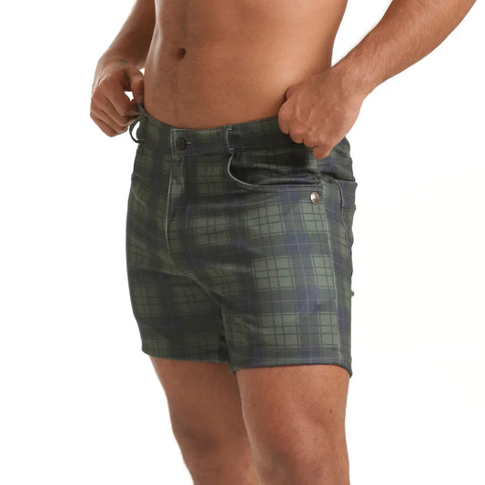 Harvard Green Short front view by Gigo Underwear