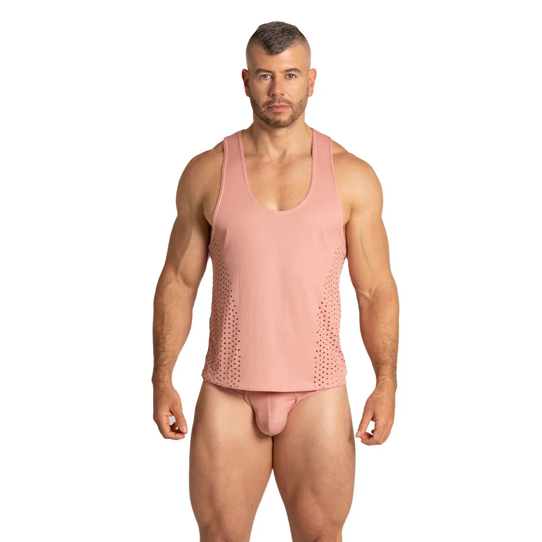 Hibrid Nude Tank on model by Gigo Underwear
