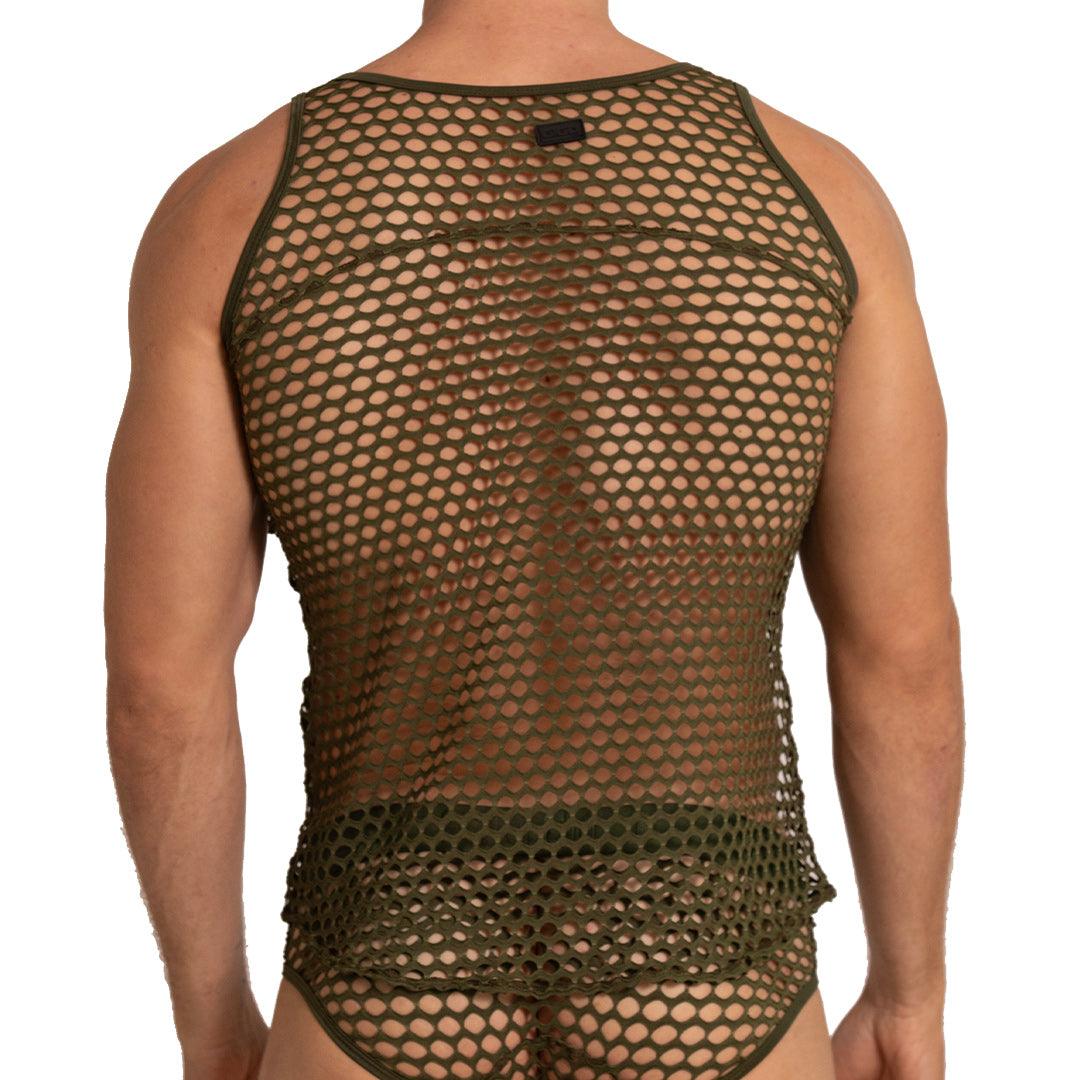 HOLE GREEN TANK - Gigo Underwear & MensWear