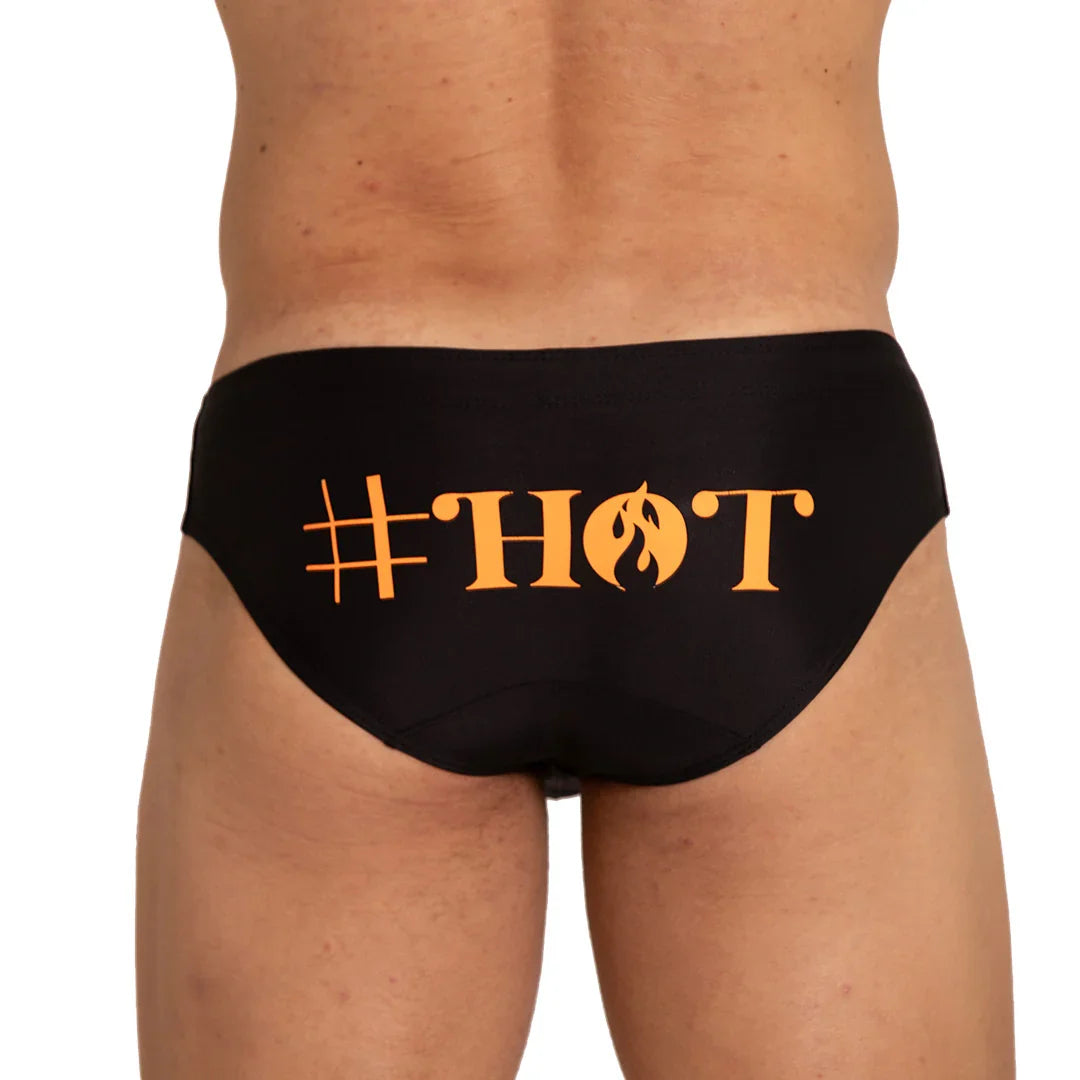 Hot Black Swim Brief back view by Gigo Underwear