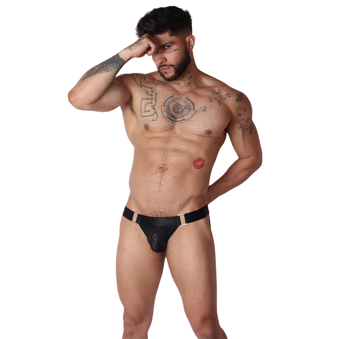 Illusion Black Jockstrap on model by Gigo Underwear