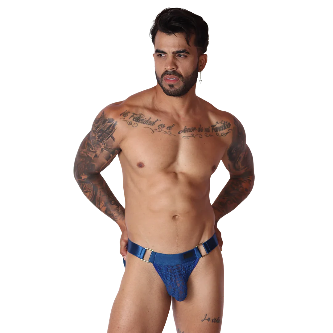 Illusion Blue Jockstrap on model by Gigo Underwear