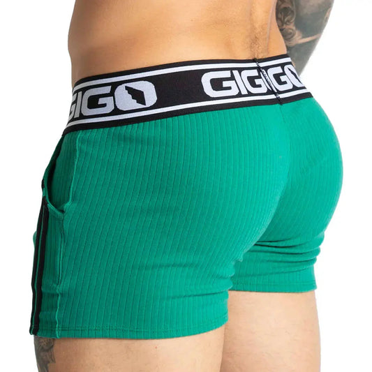 Khanal Green Short front view by Gigo Underwear