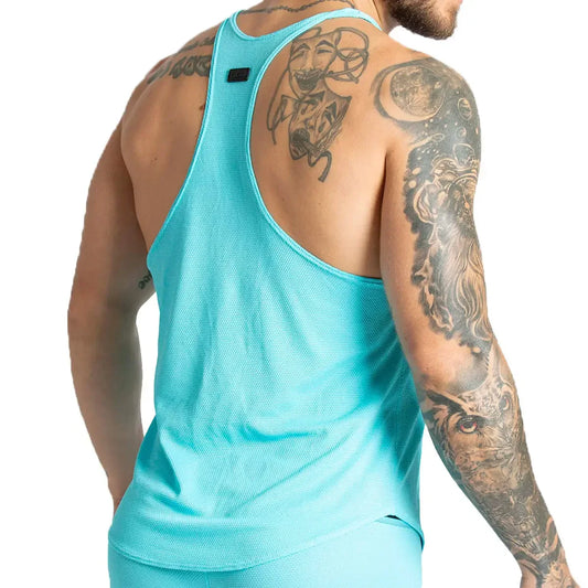 Lemon Blue Tank front view by Gigo Underwear