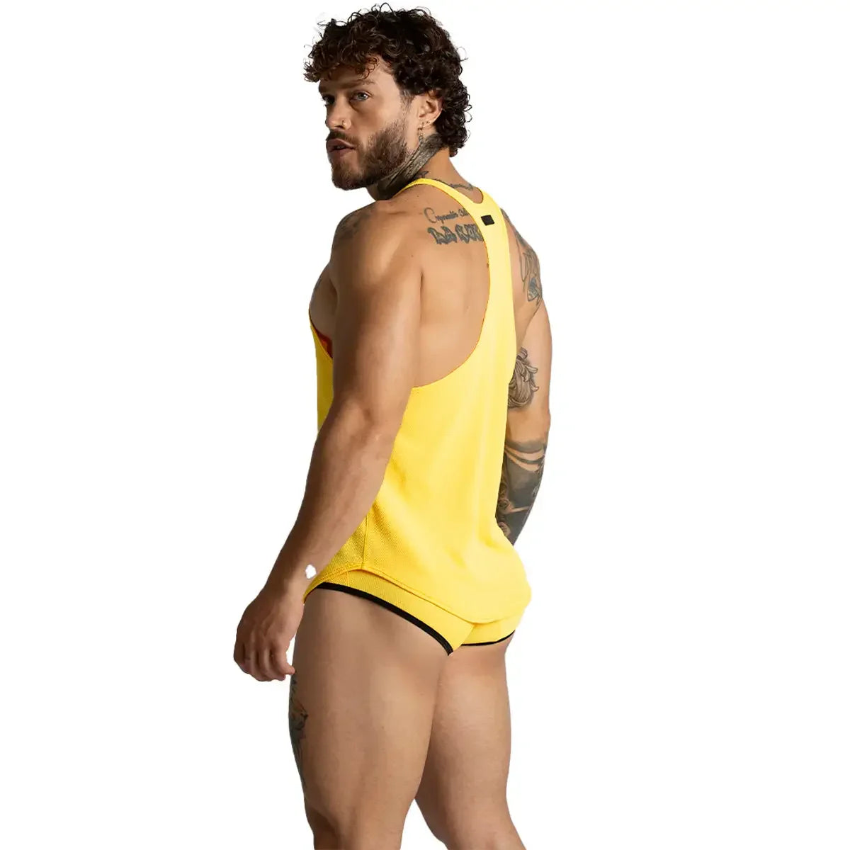 Lemon Yellow Tank back view by Gigo Underwear