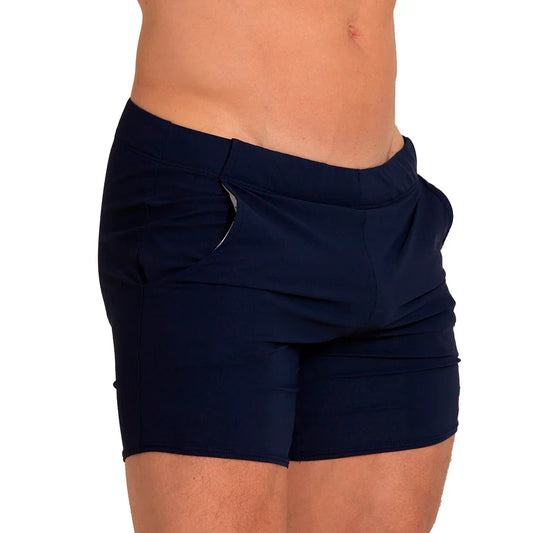 Letters Blue Beachwear front view by Gigo Underwear