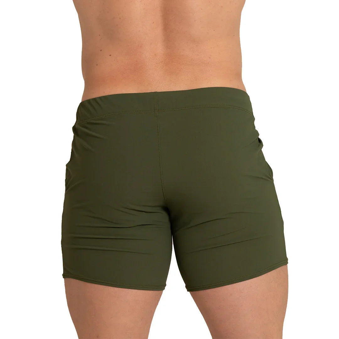 Letters Green Beachwear back view by Gigo Underwear