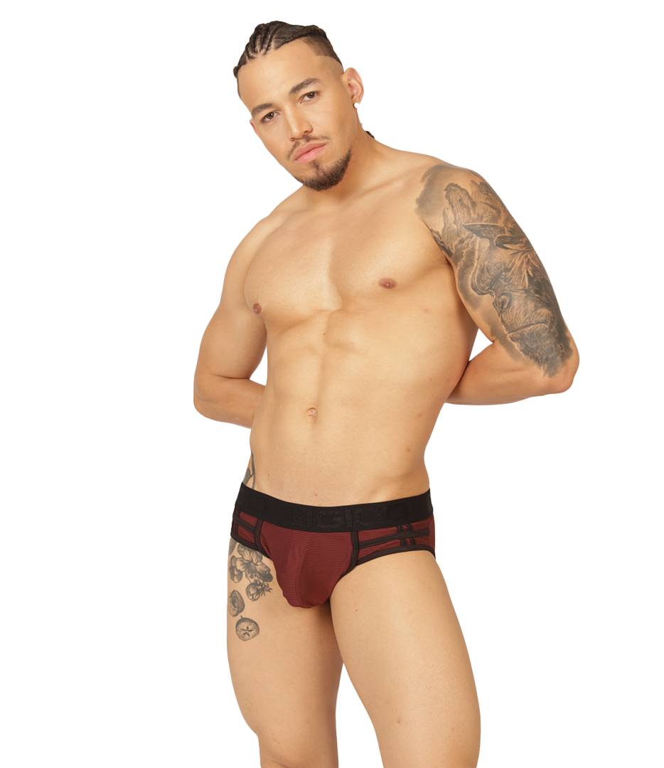 MIX WINE BRIEF - Bold Men's Brief with Contrasting Waistband