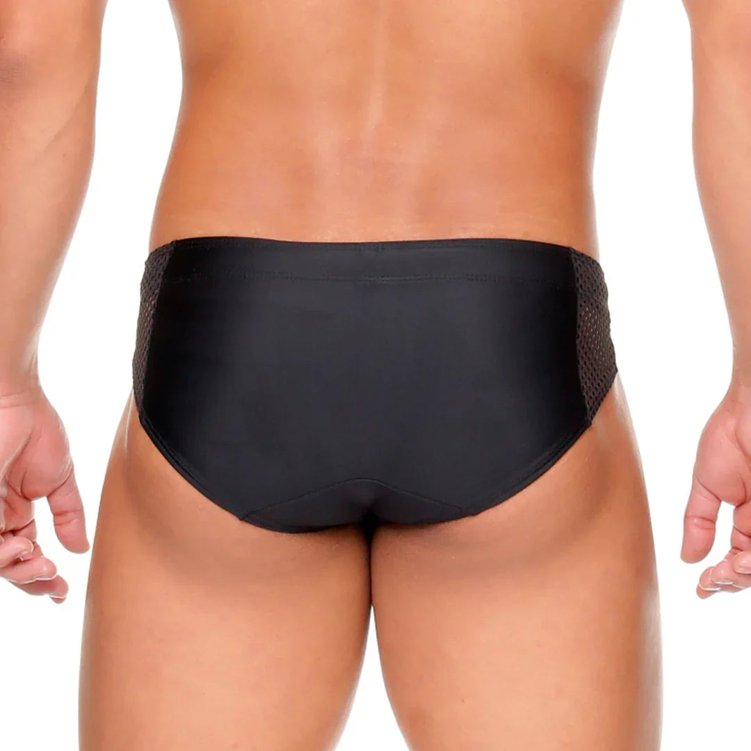 Morocco Black Swim Brief back view by Gigo Underwear