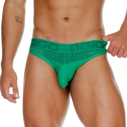 Morocco Green Brief front view by Gigo Underwear