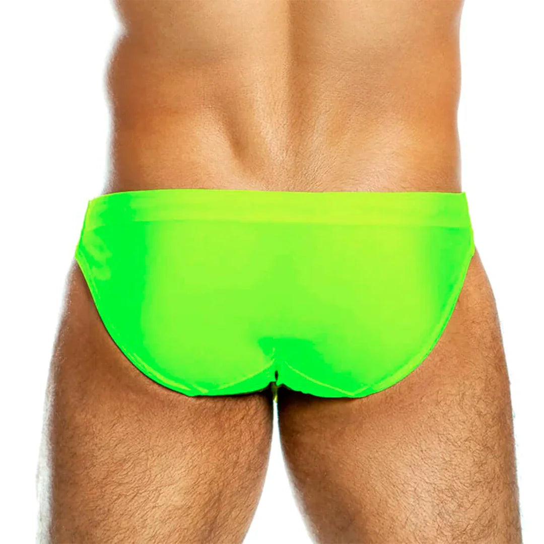 Neon Green Swim Brief front view by Gigo Underwear