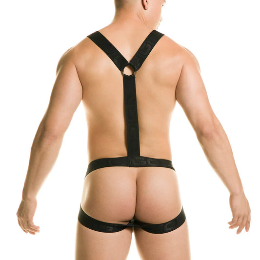 New Cautious Black Harness front view by Gigo Underwear