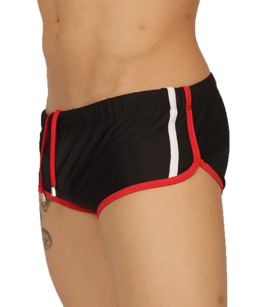 Nice Black Swim Trunk front view by Gigo Underwear