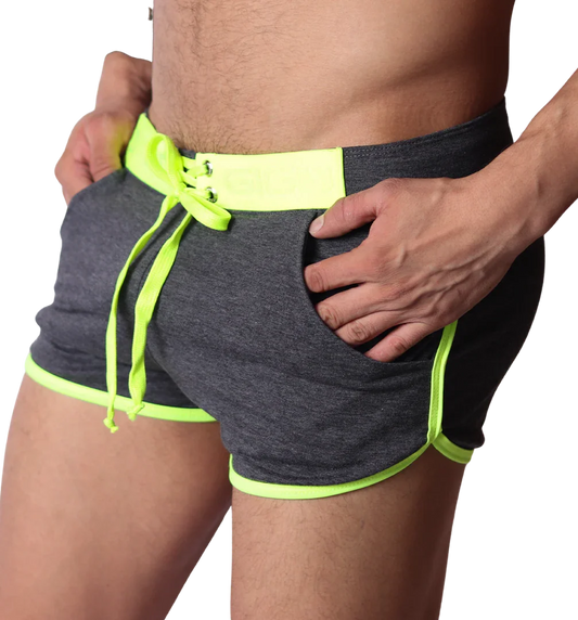 Nafts Gray Shorts front view by Gigo Underwear