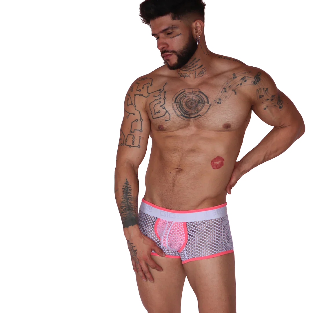 Net Fuchsia Trunk on model by Gigo Underwear