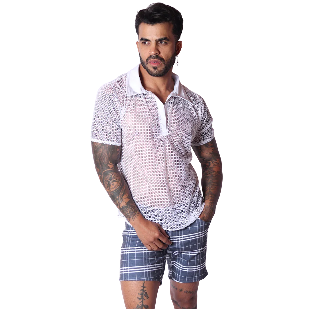 Net White Shirt on model by Gigo Underwear