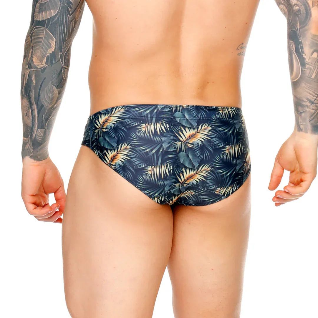 Palms Swim Brief front view by Gigo Underwear