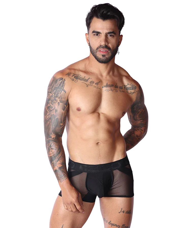 Panel Black Trunk on model by Gigo Underwear