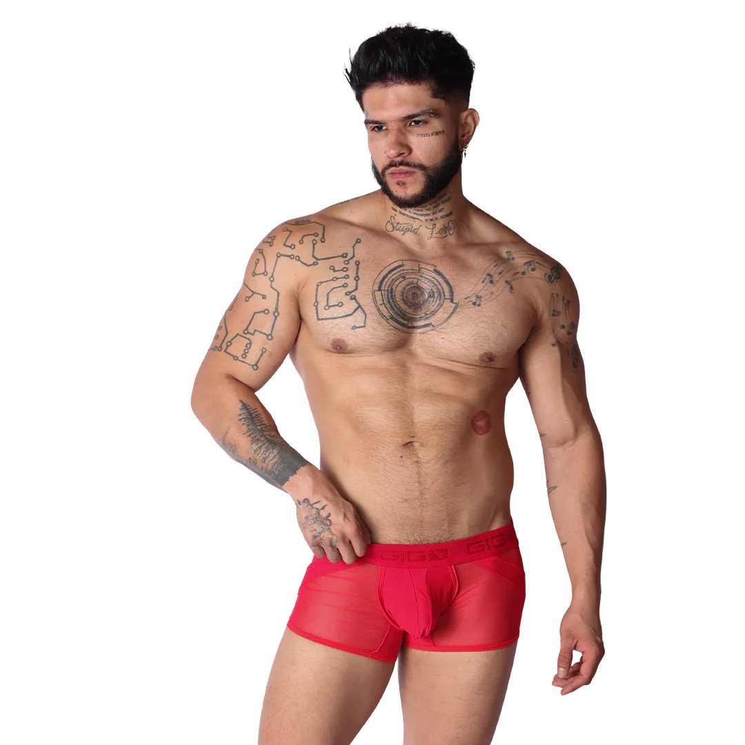 Panel Red Trunk on model by Gigo Underwear