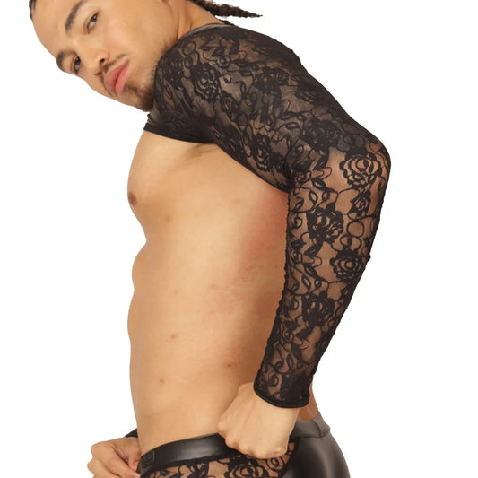 Passione Black Harness front view by Gigo Underwear