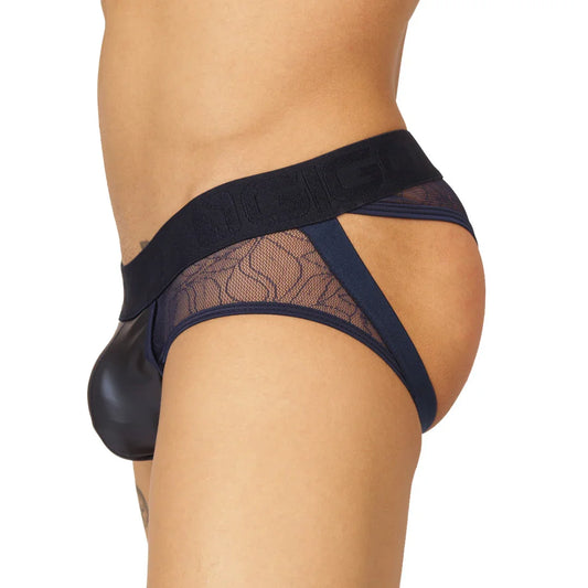 Passione Blue Jock Thong front view by Gigo Underwear