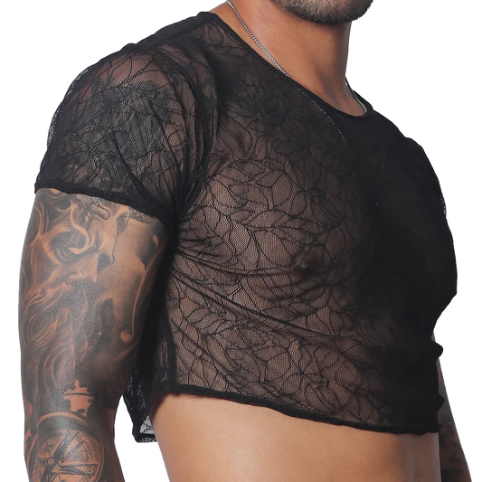 Prolix Black Croop Top front view by Gigo Underwear