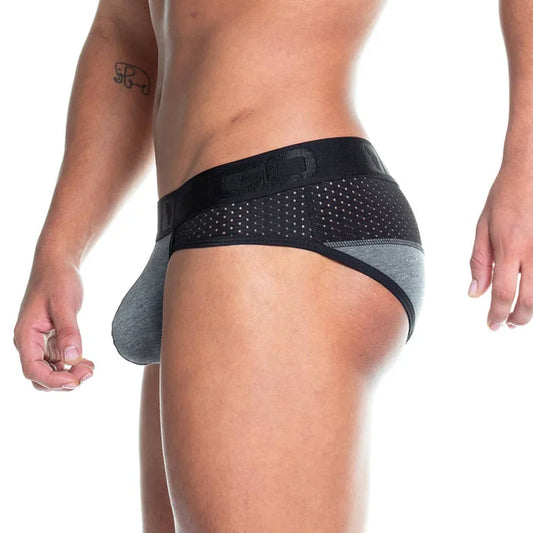 Prudence Black Brief front view by Gigo Underwear