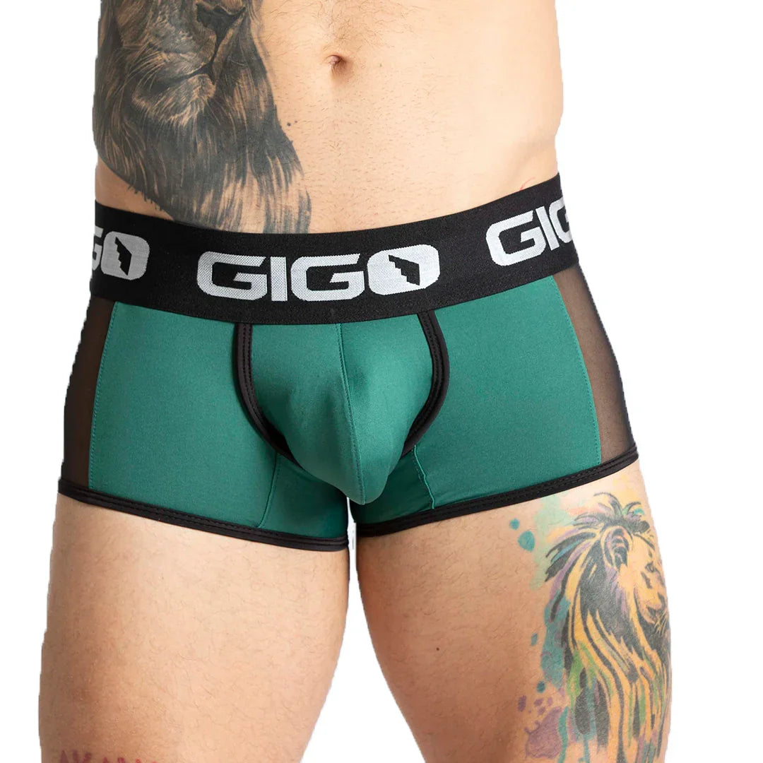 Purity Green Trunk front view by Gigo Underwear