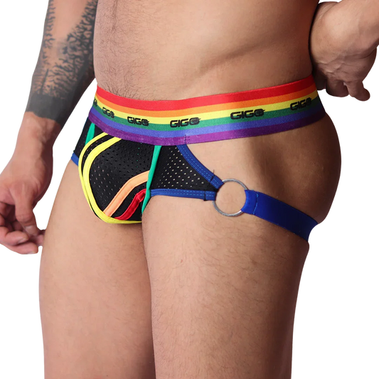 Pride Jockstrap front view by Gigo Underwear