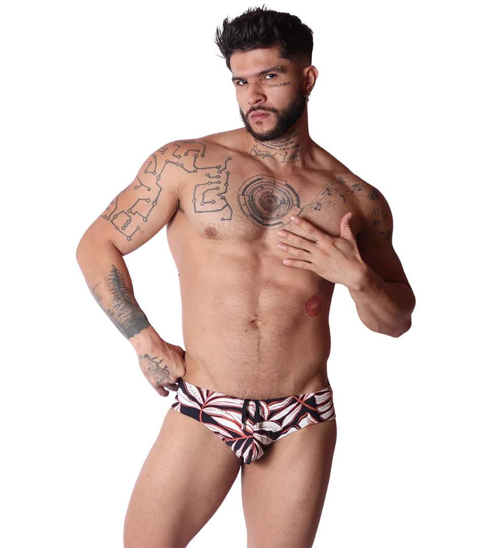 Prisma Black Swim Brief on model by Gigo Underwear